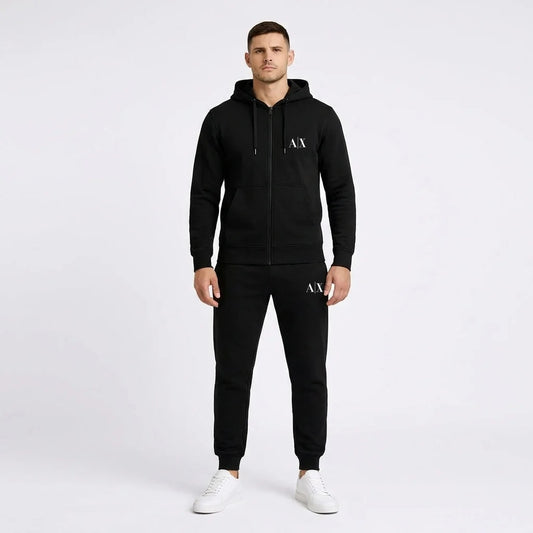 Trening din Bumbac AX Negru Cu Fermuar