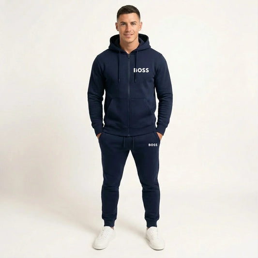 Trening din Bumbac BSS New Bleumarin Cu Fermuar